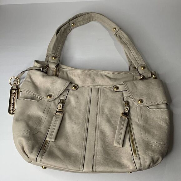 B Makowsky cream leather hobo shoulder bag - Picture 10 of 10